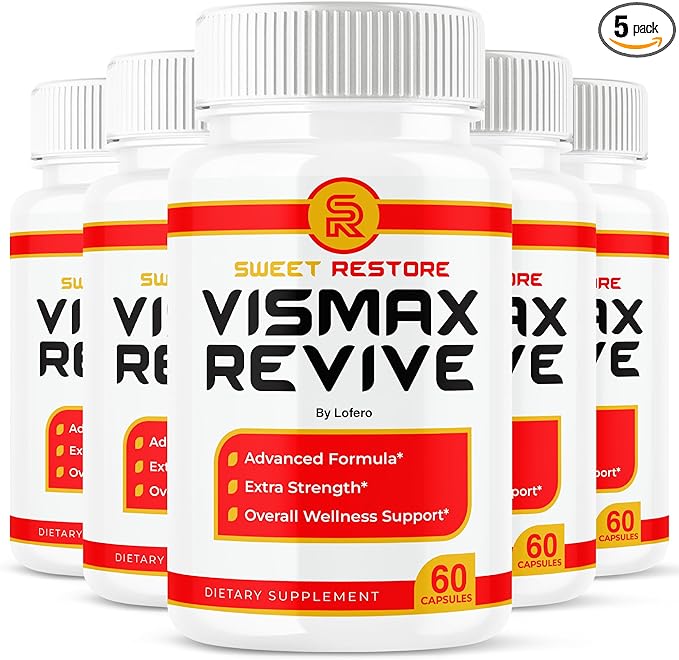(5 Pack) Vismax Revive Capsules Vis Max Premium Eye &amp Vision Vitamin Supplement Pills - Natural Advanced Formula for Eyesight Visual Sight - Overall Wellness Support - Made in USA (300 Capsules)