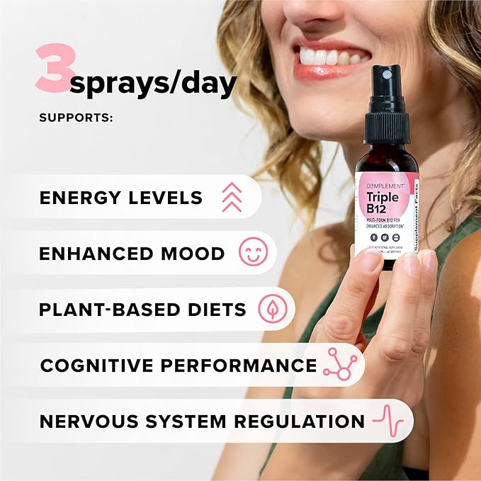 Complement Triple B12 Spray &amp Creatine Bundle – Vegan B12 Supplementation and Muscle Performance Support