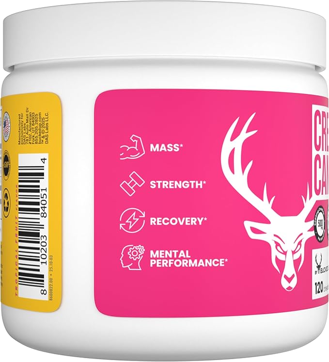 Bucked Up Creatine Candy Tropical Blast | Micronized Creatine Monohydrate | 120 Chewable Tablets 24 Servings | Fizzy Creatine No Water Needed | Non GMO Gluten Free Third Party Tested
