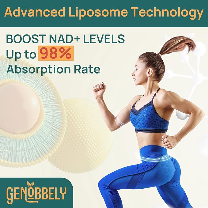800 mg Liposomal NAD+ Supplement with Nicotinamide Riboside 200 mg Trans-Resveratrol 100 mg - True NAD Supplement for DNA Repair Healthy Aging Brain Function - 360-Day Supply