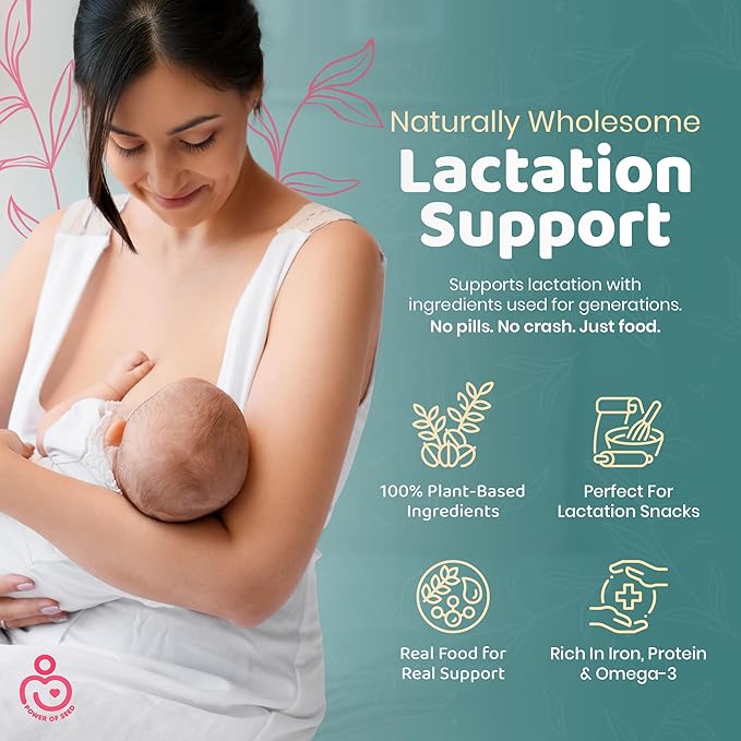 Milkrush Lactation Support for Breastfeeding-Oats Seeds &amp Almond Lactation Drink Mix - Enrich Milk for Breastfeeding with Superfood Omega 3 Iron &amp Calcium - Kosher Certified - 26oz Bag