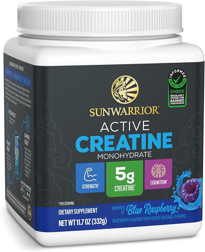 Creatine Monohydrate Powder Micronized PreWorkout Recovery Supplement | Support Muscle Building Strength Training Cognition | Vegan &amp Keto Friendly Easily Mixes (50 Servings) Blue Raspberry Flav