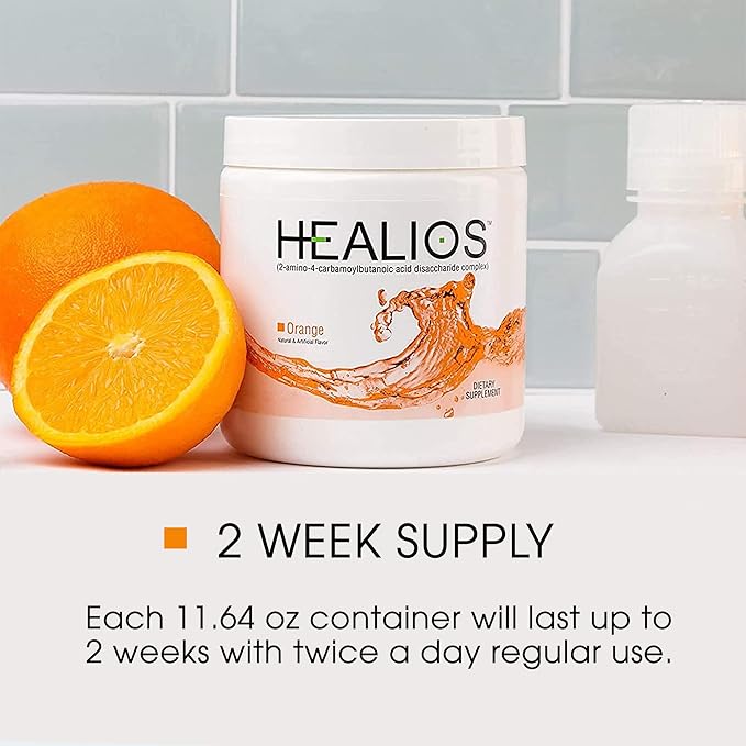 Healios Orange Flavor Oral Health and Dietary Supplement Powder Form Naturally Sourced L-Glutamine Trehalose L-Arginine 11.64 Ounces