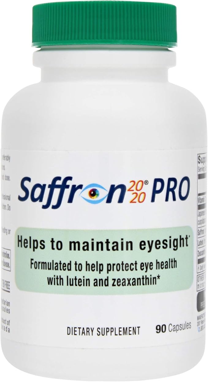 Saffron 2020-PRO Supplement with Saffron Resveratrol Zeaxanthin and Lutein- 90 Vegetarian Capsules