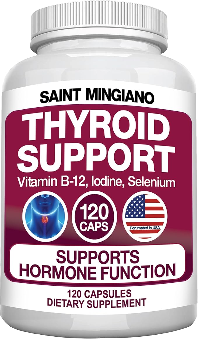 120 Thyroid Support Supplement with Iodine Capsules - with - 90 Water Away Diuretic Water Pills