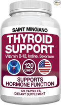 Thyroid Support Supplement with Iodine |120 Capsules to Help Body Mass &amp Improve Energy Cardiovascular Energy &amp Focus Formula | 14 Natural Vitamins