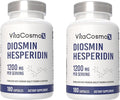 Diosmin Hesperidin 1200 mg Complex 180 Capsules Citrus Bioflavonoids Rich Fruit Extract 100% Vegetarian Non-GMO &amp Gluten Free Diosmin Supplement with Max Strength - 2 Packs