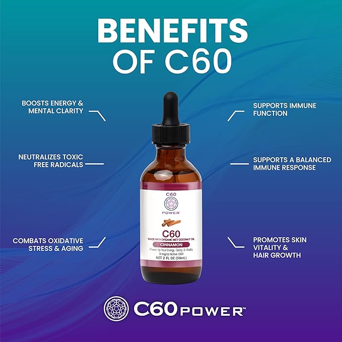 C60 Purple Power Cinnamon Flavored C60 In Organic Mct Coconut Oil - Natural Wellness &amp Antioxidant Support For Men &amp Women 99.99% Pure Sublimated C60 Promotes Energy Clarity &amp Stamina