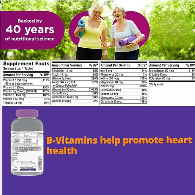 Silver Women 50+ Multivitamin Tablets 200 Count – Daily Dietary Supplement for Women 50 Plus (Pack of 1)