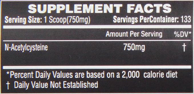Pure N-Acetyl L-Cysteine (NAC) Powder Liver Health and Cellular SupportBulk Supplements NAC for Bodybuilding and General Wellness and Antioxidant Supports Glutathione 3.5 Oz (Packaging May Vary)