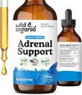 Wild &amp Organic Adrenal Support Supplements - Mood &amp Energy Support - Ashwagandha &amp Rhodiola Rosea Extract Complex for Women &amp Men - Add to Tea Liquid Drops - Vegan No Sugar &amp Alco