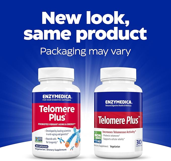 Enzymedica Telomere Plus Enzyme Support for Cellular Health 30 Capsules