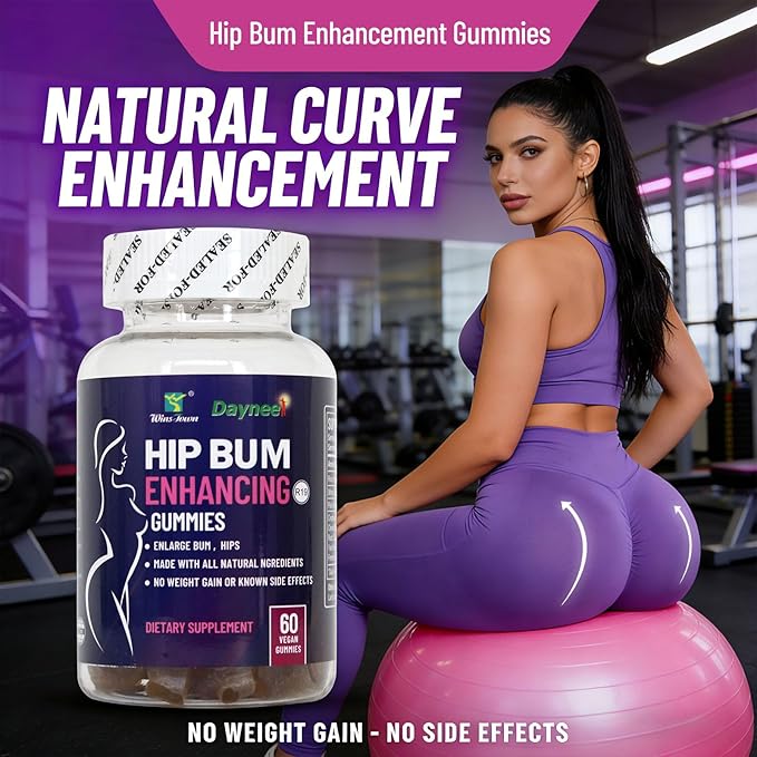 Hip Glute &amp Curve Support Gummies for Women Booty Multivitamins Supplements Support Muscle Tone &amp Feminine Silhouette 60 Count
