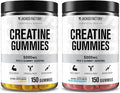 Jacked Factory Creatine Monohydrate Gummies 5g Daily Dose (1g per Gummy) - Creatine Gummy for Men and Women Vegan-Friendly Travel-Friendly Third-Party Tested - 150 Gummies Blue Raspberry &amp Lem