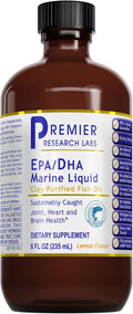 Premier Research Labs EPA/DHA Marine Liquid - Omega 3 Fish Oil Liquid Omega 3 Liquid Fish Oil Supplement for Adults Joint Heart &amp Brain Health Support - 8 Fl Oz Bottle