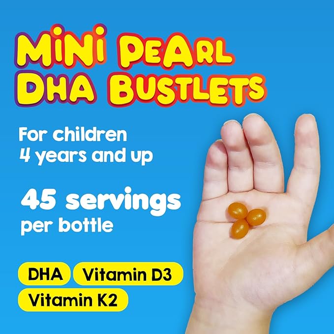 LABO Nutrition I My Kids Brain &amp Bones Chewable Burstlet Gluten Free for Stronger Bones &amp Behavioral Management 76% Ultra-Concentrated rTG Form Omega 3 DHA Fish Oil Vitamin D3 &amp K2 Or