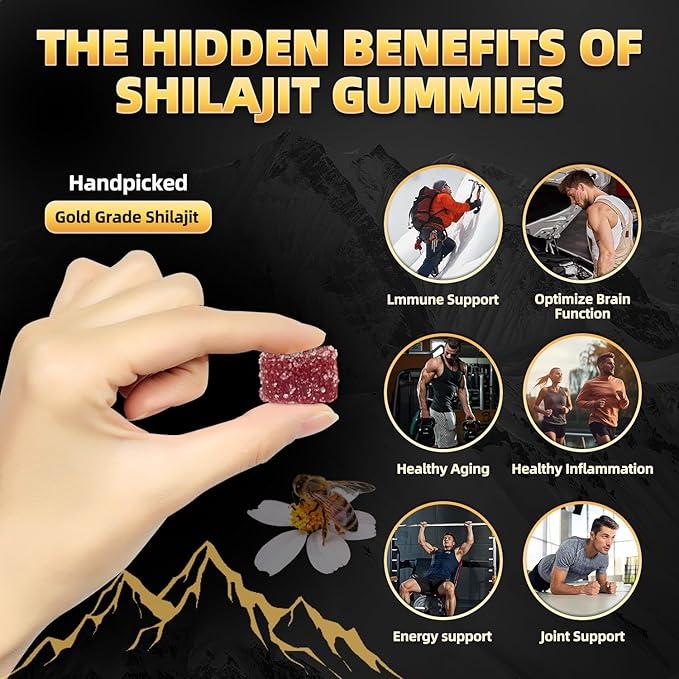 Shilajit Gummies l Manuka Honey | Himalayan shilajit |No Added Sugar I Ashwagandha Gokshura| Fulvic Acid &amp 85+ Trace Minerals I for Men Women I Non-GMO I 100% Natural &amp Organic I 30 Gummy