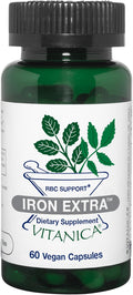 Vitanica Iron Extra Iron Supplement Enhanced Absorption with Vitamin C 500mg Methylfolate 400mcg B12 Vitamin 500mcg Calcium Yellow Dock Dandelion Root &amp Nettle Leaf Extract Vegan 60 Capsul