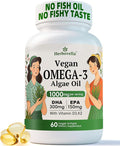 Vegan Omega 3 Softgels from Algae Oil – Fish Oil Alternative DHA 300mg EPA 150mg with Vitamin D3 K2 No Fishy Taste Plant-Based Omega-3 Supplement