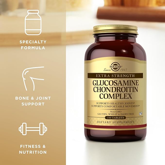 Solgar Extra Strength Glucosamine Chondroitin Complex - 150 Tablets - Supports Healthy Joints &amp Comfortable Movement - Non-GMO Gluten Free Dairy Free - 50 Servings