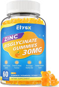 Zinc Glycinate 30 mg Gummies Chewable Zinc Supplement for Women &amp Men with Vitamin C D3 &amp B6 Quercetin Immune System Support Skin Health &amp Antioxidant Natural Fruit Flavor 60 Ct