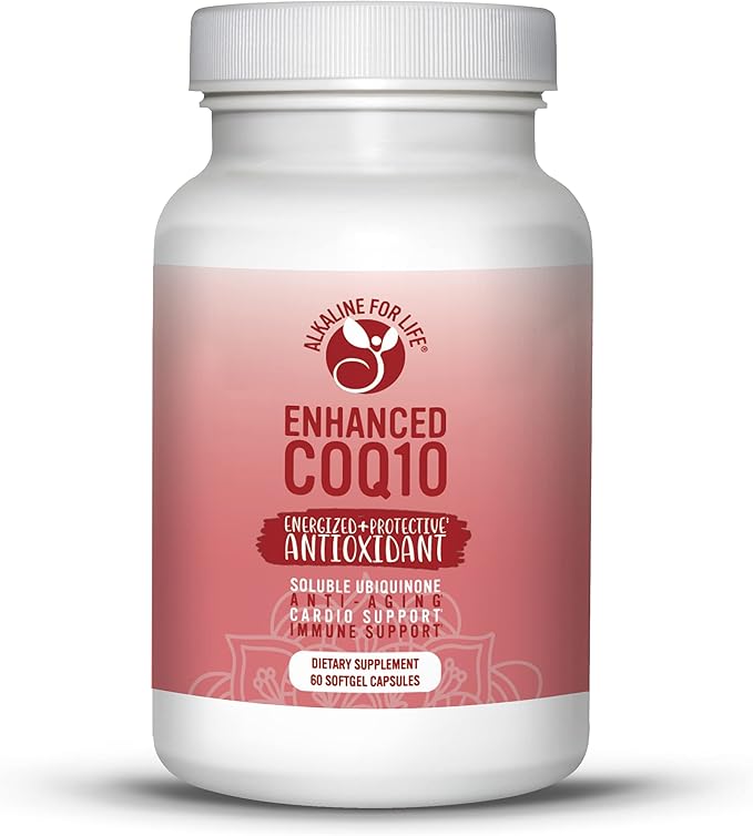 Alkaline for Life Enhanced CoQ10 100 mg Pure Coenzyme Q10 Soluble Ubiquinone Softgels Antioxidant Supplement for Heart Health Energy Production &amp Mitochondrial Support 60 Count