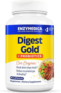 Enzymedica Digest Gold + Probiotics 2-in-1 Digestive Enzymes &amp Probiotic Support Promotes Gut Health with 1 Billion Active Cultures 90 Capsules