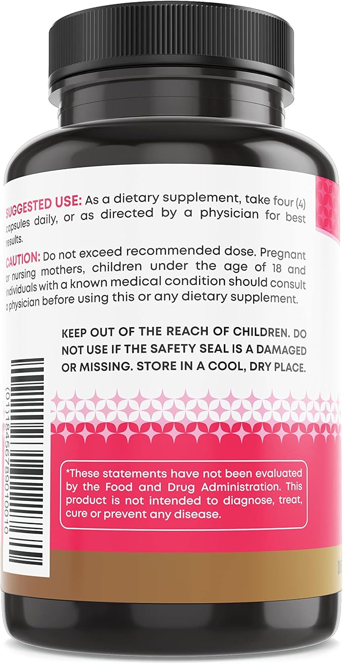 Ancient Bliss Myo &amp D-Chiro Inositol Supplement 40 to 1 Ratio Helps in Ovarian Function Support for Women Vitamin B8 Helps to Regulate Menstrual Cycle 2050mg per Serving 120 Vegan Capsules