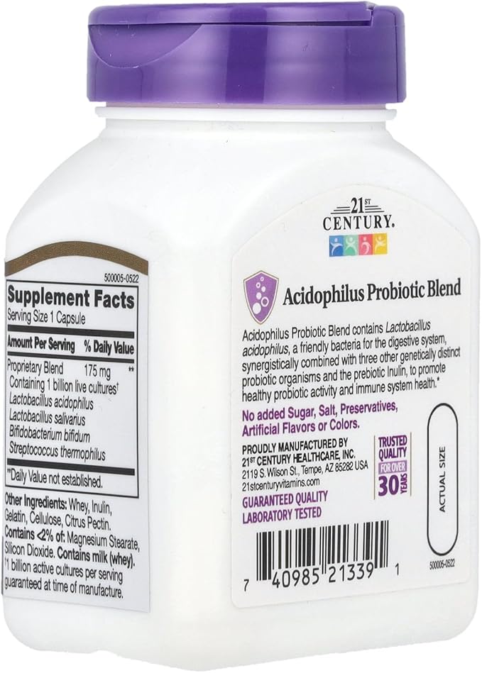 21st Century Acidophilus High-Potency 100 Capsules (Value Pack of 3)