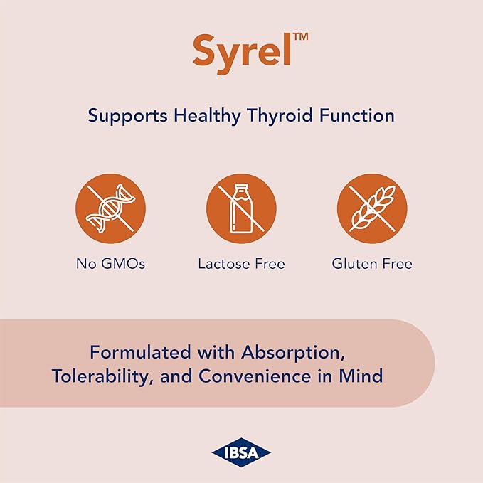 Syrel - Thyroid Support Supplement – 100mcg Selenium and 5mg BioPerine - 30 Soft- Gel Caps for Increased Bioavailability and Absorption - Gluten-Free Lactose-Free Sugar-Free Non-GMO