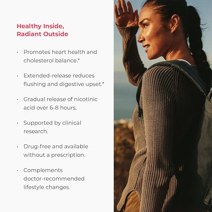ENDUR-ACIN - Niacin B3 - ER (Extended Release) 250 mg - Nicotinic Acid - Healthy Heart &amp Cholesterol Balance Supplement - Low-Flush High-Potency Niacin with 4–8 HR Timed-Release Matrix - 200 Table