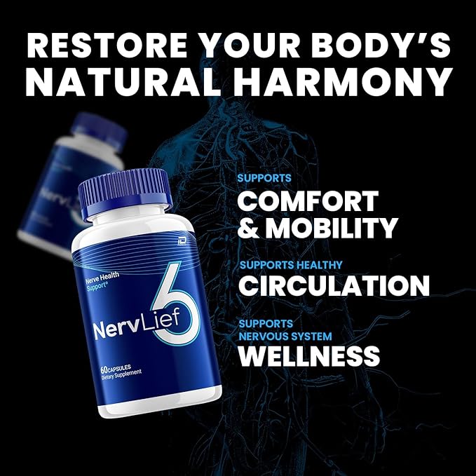 Nervlief 6 Capsules – Nervlief 6 Advanced Supplement Natural Blend Reviews (1 Pack - 60 Capsules)