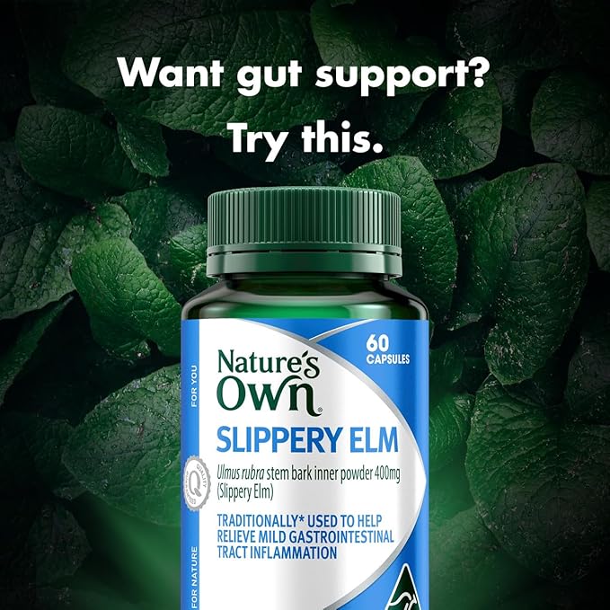 Nature's Own Slippery Elm 400mg 60 Capsules
