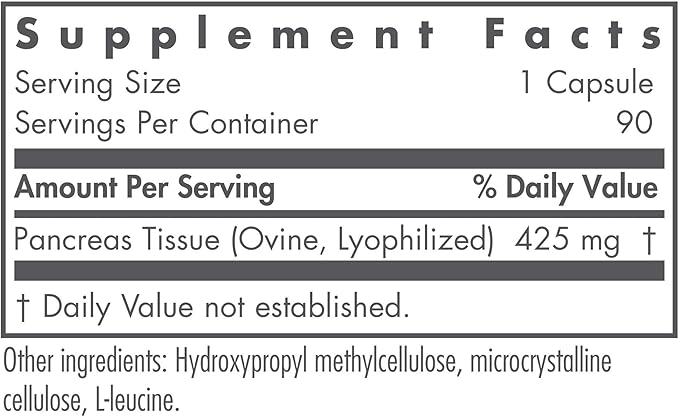 Nutricology Pancreas Lamb - Freeze Dried Pancreas Tissue - Supports Digestive System - Hypoallergenic Formula - 90 Servings - 90 Count