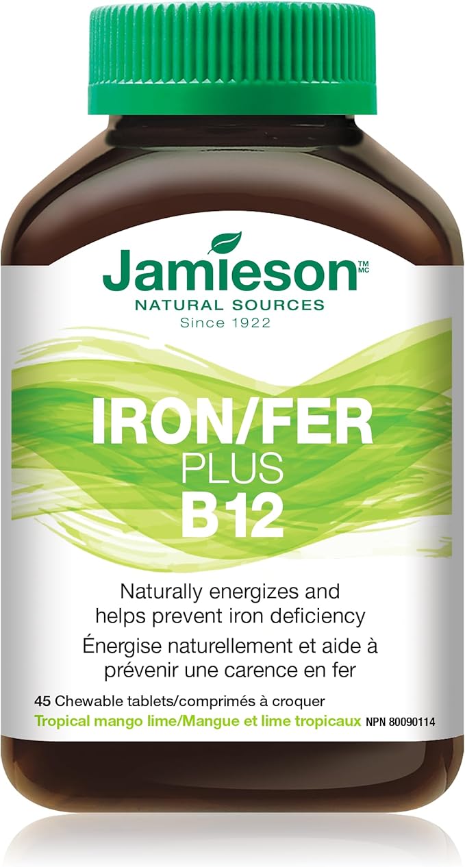 Jamieson Iron + Vitamin B12 45 chewable tabs
