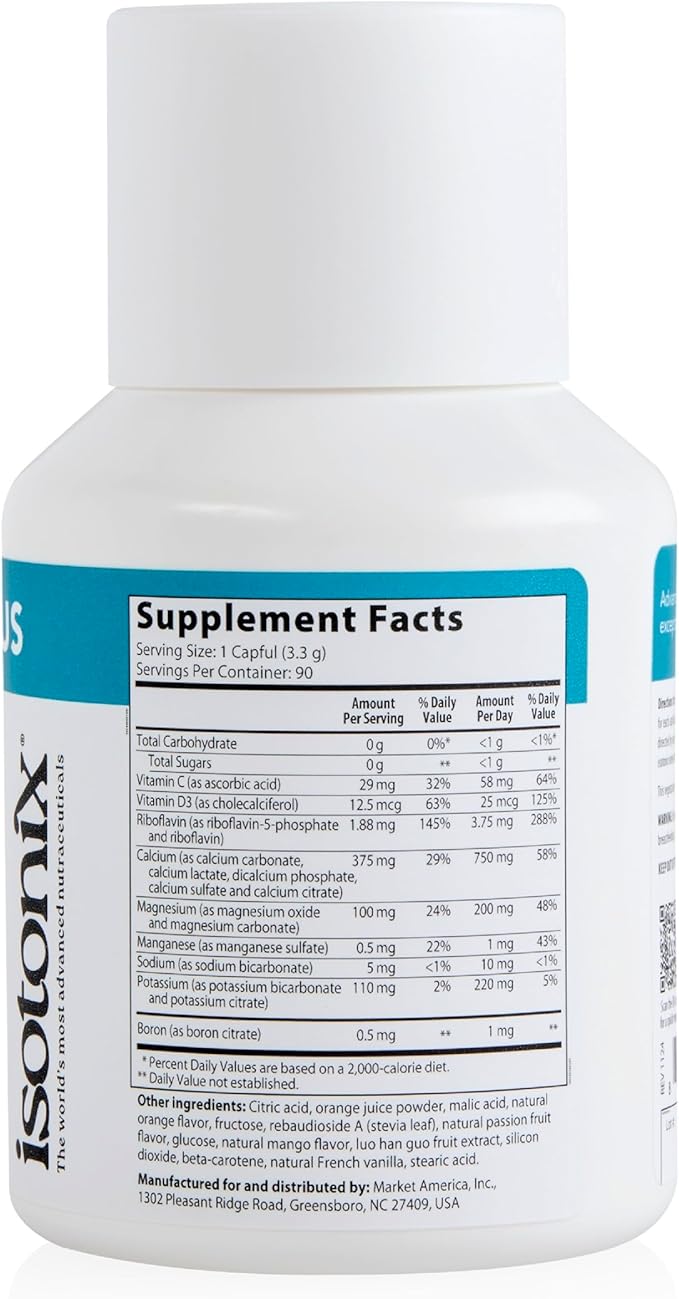 Isotonix Calcium Plus – Calcium Supplement for Women and Men with Magnesium Vitamin D3 and Vitamin C – Fast Absorbing Isotonic Formula – Calcium Citrate &amp 5 Salts - 90 Servings