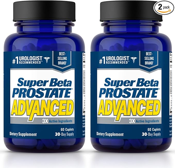 SUPER BETA PROSTATE Advanced – Promote Sleep Support Bladder Emptying. Prostate Support Supplement for Men's Health with Beta Sitosterol not Saw Palmetto. (120 Caplets 2-Pack)