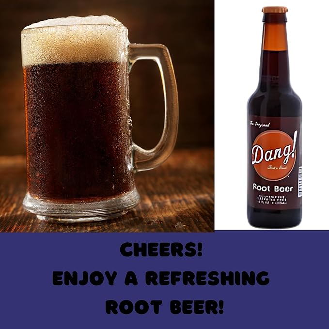 Dang Root Beer | Delicious Root Beer with Real Cane Sugar | 12 oz Glass Bottles with Crazy Soda Pop Bottle Opener (6 Pack)