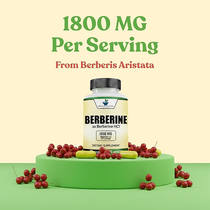 American Standard Supplements Berberine Capsules 1800mg Per Serving 90 Veggie Capsules
