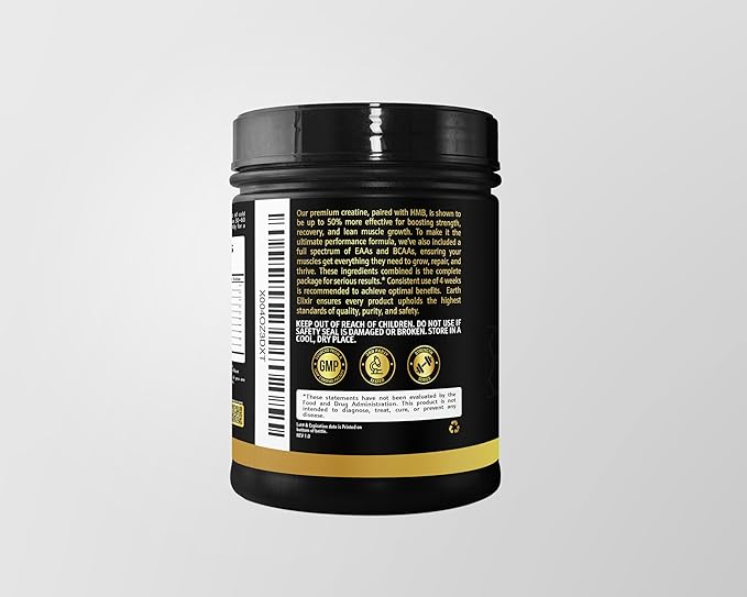 Creatine HMB Supplements for Men and Women w/Essential Amino Acids | EAA &amp BCAA Powder Mix | Creatine Monohydrate Powder and HMB | EAAS &amp BCAAS | Made in USA &amp 3rd Party Tested
