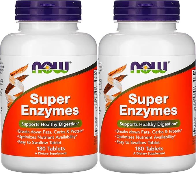 NOW Foods Super Enzymes 180 Tablets (180 Tabs X 2)