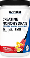 Nutricost Creatine Monohydrate Powder (Fruit Punch 500 Gram)