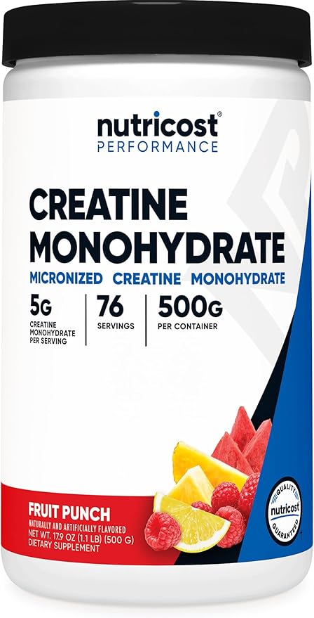 Nutricost Creatine Monohydrate Powder (Fruit Punch 500 Gram)