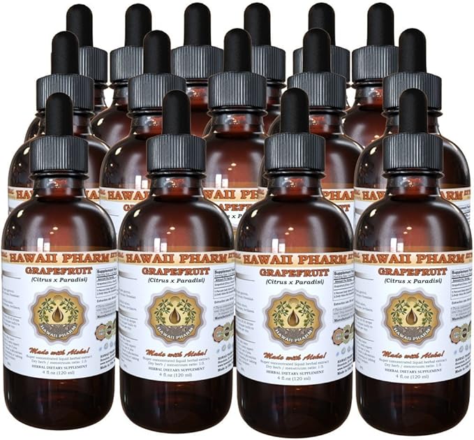 Hawaii Pharm Grapefruit Liquid Extract Grapefruit (Citrus x paradisi) Dried Peel Tincture Supplement 15x4 oz