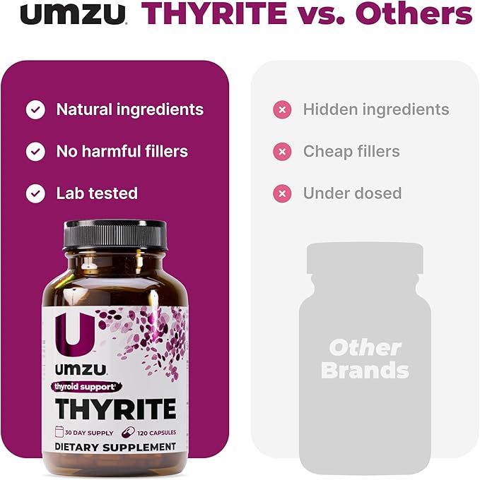 UMZU Thyrite Thyroid Support Supplement 30 Day Supply – Magnesium Zinc Copper Iodine Selenium and Adaptogenic Herbs Formula – Supports Metabolism Energy and Daily Wellness for Balanced Daily Support