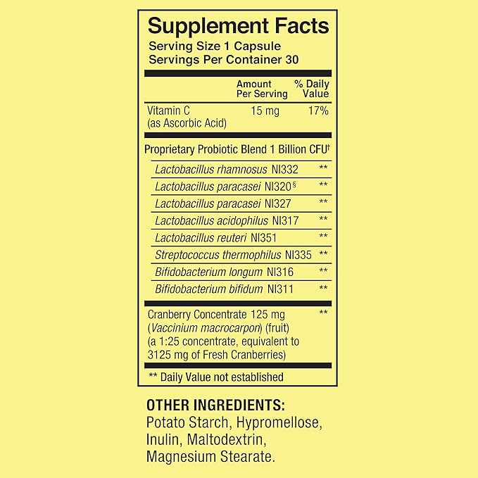 Probiotics for Women Capsules Dietary Supplement 1 Billion CFUs - Digestive Health by Spring Valley 30 Capsules (Pack of 1) - Set by Basket Goods