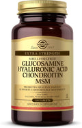 Solgar Glucosamine Hyaluronic Acid Chondroitin MSM 120 Tablets - Supports Healthy Joints - Supports Range of Motion &amp Flexibility - Extra Strength Shellfish Free - Non-GMO Gluten Free - 40 Serv
