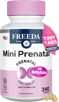 FREEDA Mini Prenatal Vitamin - Kosher Prenatals -Tiny Easy to Swallow Tablets - Prenatal Vitamins with Iron Prenatal Folic Acid/Folate Vitamin D - Pre Natal Multivitamin for Pregnant Women (240)