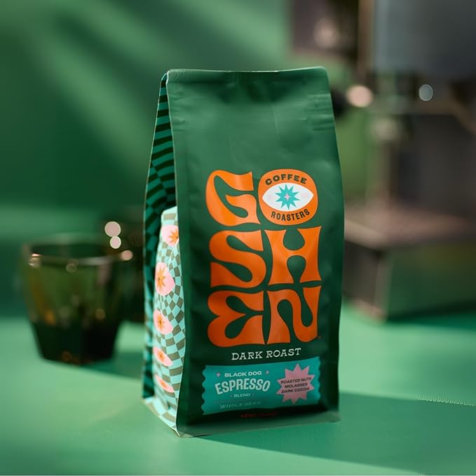 Goshen Coffee Roasters Ground Black Dog Espresso Blend | Dark Roast Espresso or Brewed | Award-Winning Natural and Washed | Roasted Nuts Molasses Dark Cocoa Flavors | 5 lb Bag