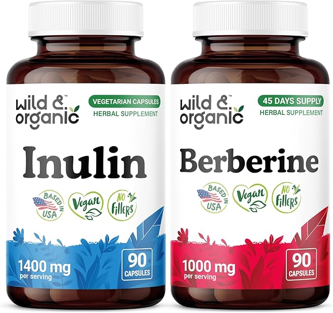 Wild &amp Organic Inulin 90 Capsules &amp Berberine 90 Capsules